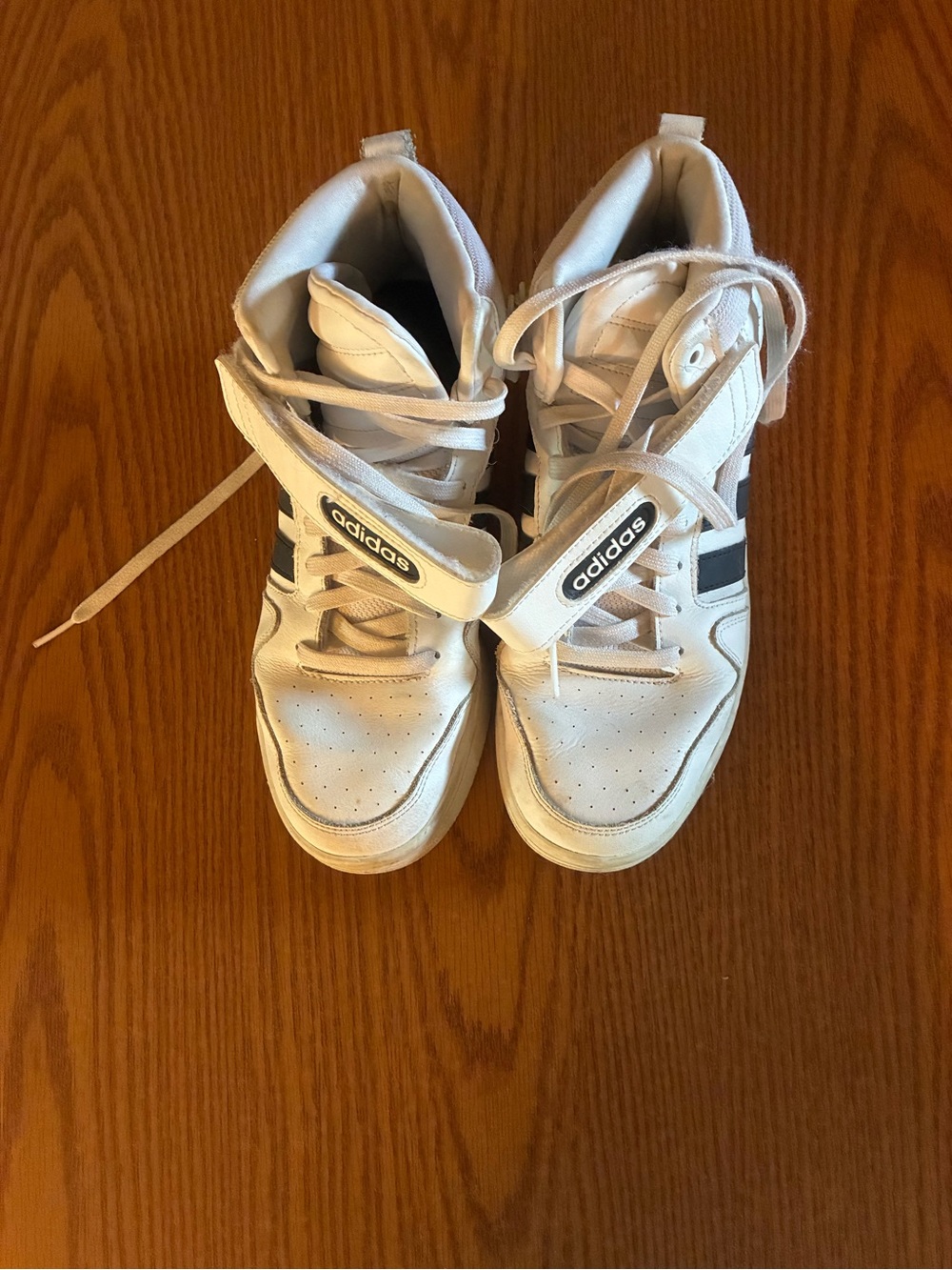 adidas Women’s White High-Top Sneakers with Black Accent